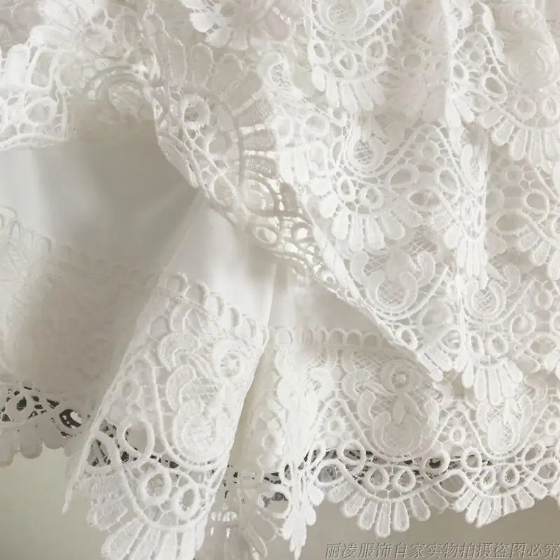 

#0658 Black White Pink Red Casual Lace Shorts Women Elastic Waist Sexy Thin Shorts For Women Summer Fashion Anti-glare Shorts