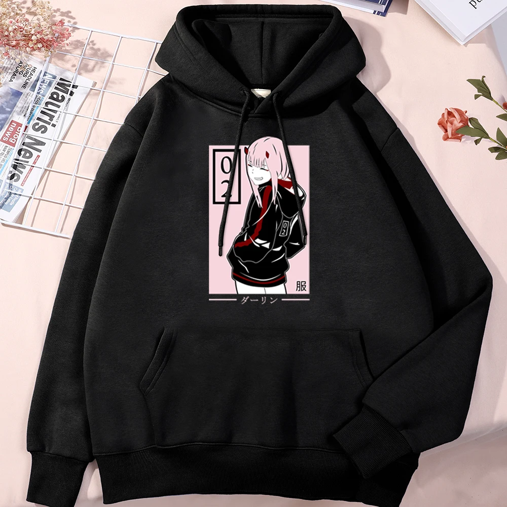 

Hoody Men Anime Darling In The Franxx Zero Two Printed Sweatshirt Male Female Oversize O-Neck Hoodied Kawaii Loose Hoodied Tops