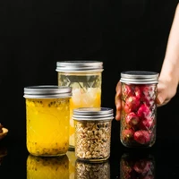 200350500600ml glass sealed cans kitchen transparent glass bottles household food storage jars dried fruit storage tank
