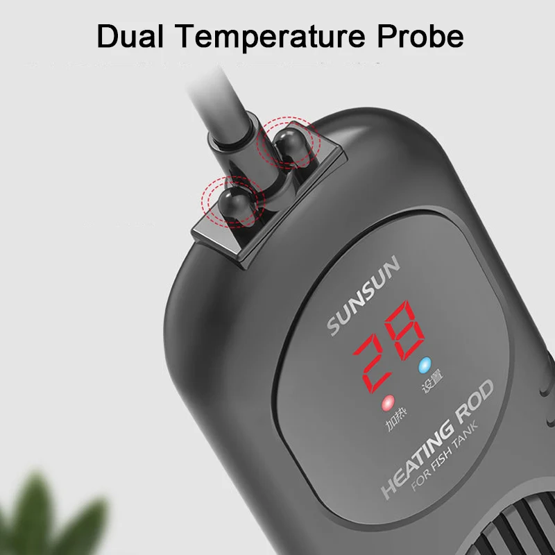 SUNSUN Stainless Steel Aquarium Heater LCD Display Smart PTC Fish Tank Adjustable Automatic Heating Rod Constant Temperature | Дом и сад