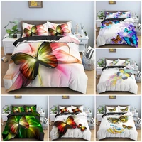 beautiful butterfly pattern duvet cover bedding set 3d colorful prnted quilt covers with pillowcase king queen size home textile