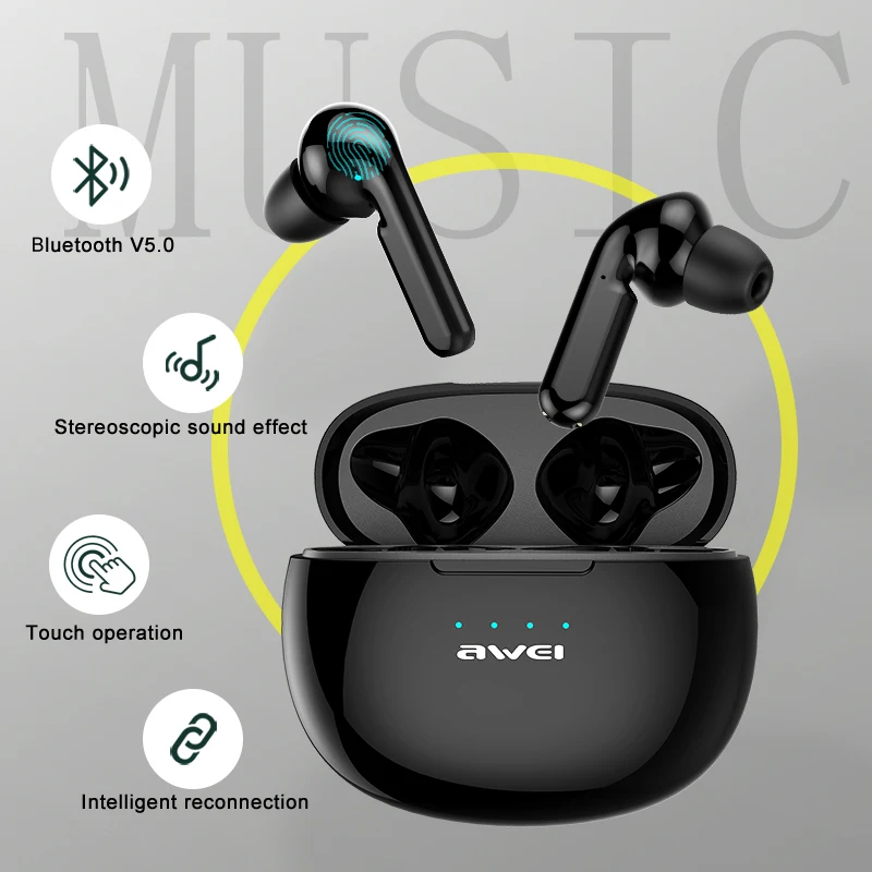 AWEI T15 беспроводные Bluetooth наушники TWS мини Спортивная гарнитура наушник для iPhone Xiaomi