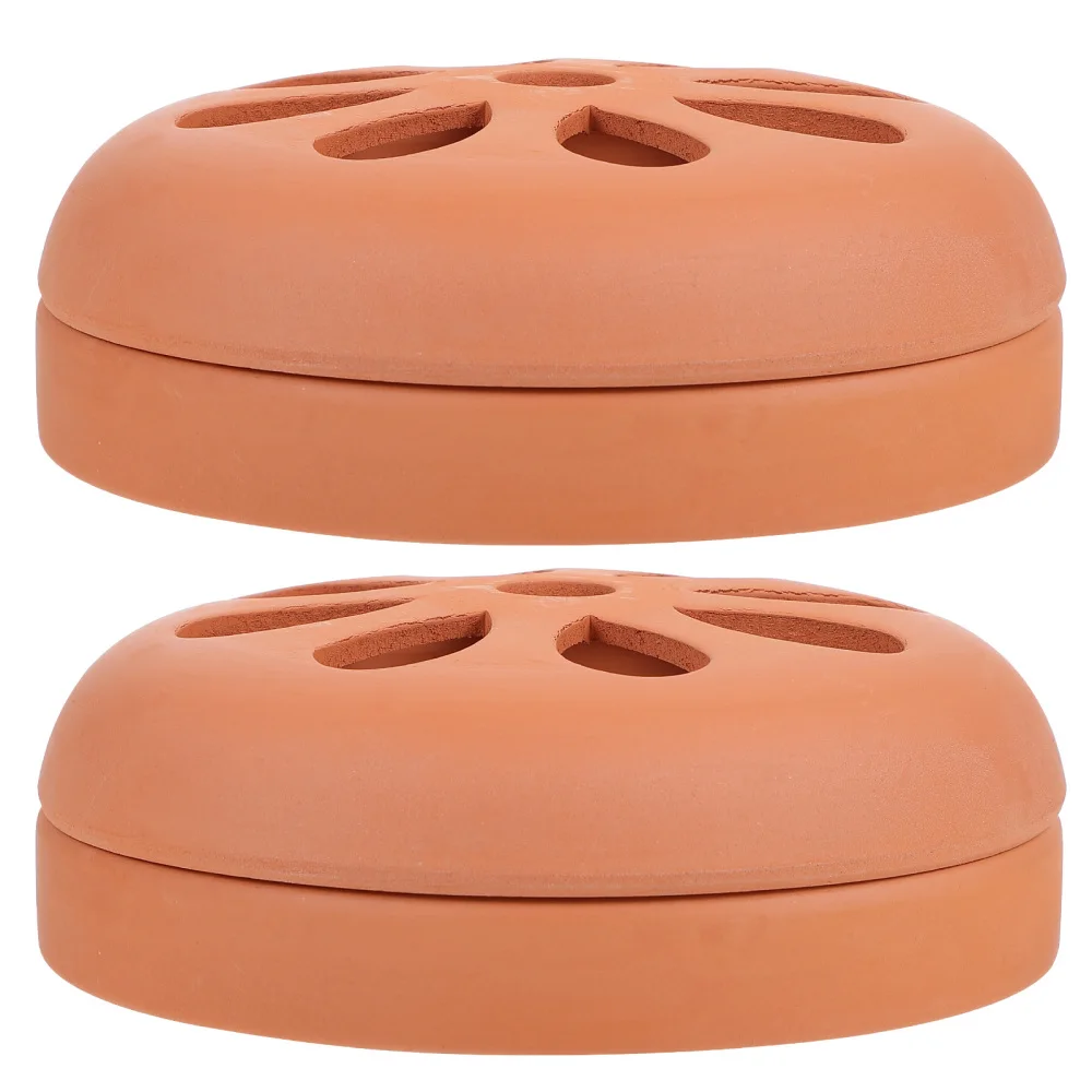 

2Pcs Terracotta Mosquito Coil Burner Portable Mosquito Coil Holder for Home