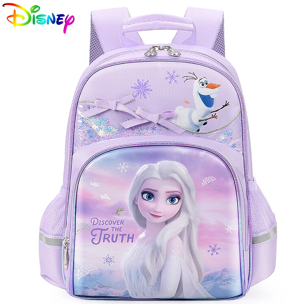 Disney Children's Backpack For Kids Cute Frozen Elsa Princess Young Girls School Bags Kids Breathable Soft Packages High Quality