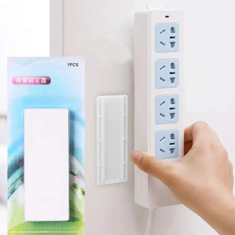 

Seamless Self-Adhesive Socket Fixer Cable Wire Organizer Wall-Mounted Desktop Power Strip Holder Home Storage Supplies