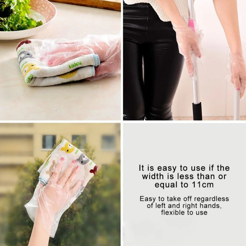 

Disposable Plastic Transparent Gloves Protect Food Hygiene Cleaning Cooking BBQ Daily Kitchen Tools Kitchen Accessories