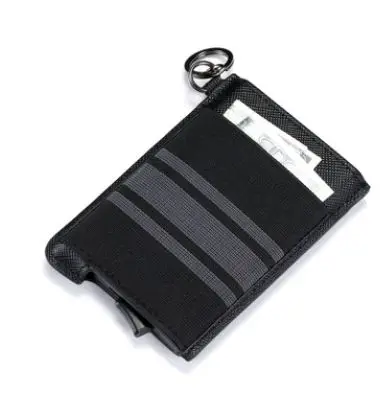 black cow leather Деловой смарт-кошелек из натуральной воловьей кожи, RFID держатель для карт, тонкий Противоугонный защитный ID держатель, алюминиевая коробка, чехол для карт - Цвет: black cow leather