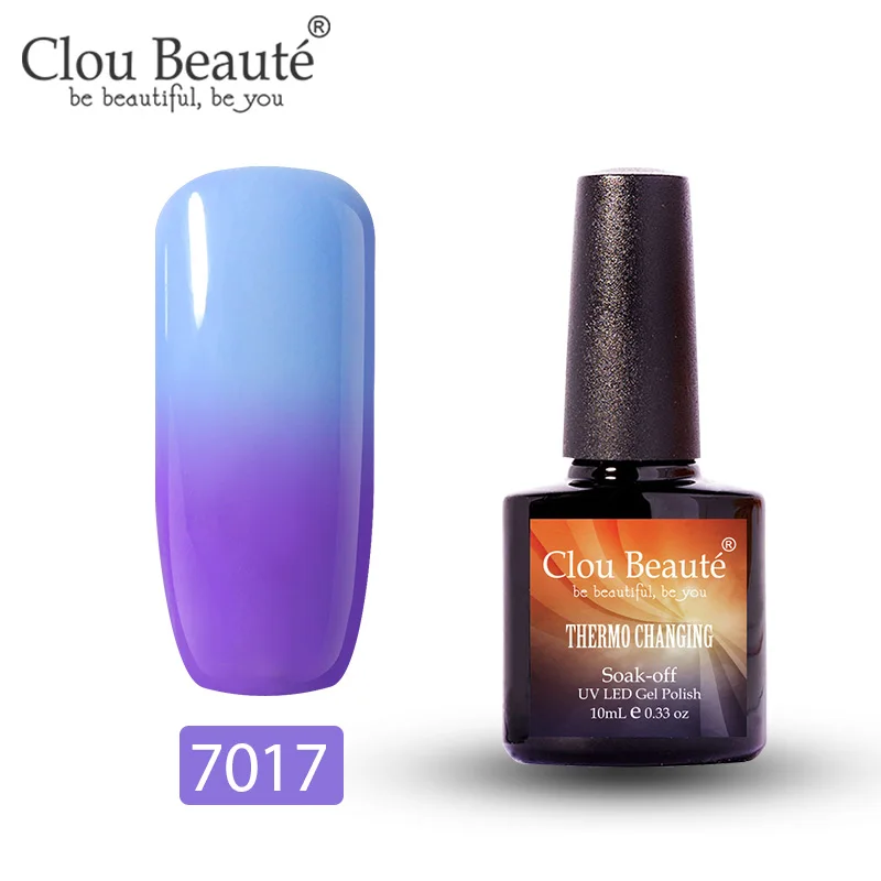 7017 Clou Beaute гель-лак, меняющий цвет в зависимости от температуры, гибридный УФ-лак для ногтей, стойкий, растворимый гель, 10 мл - Цвет: 7017
