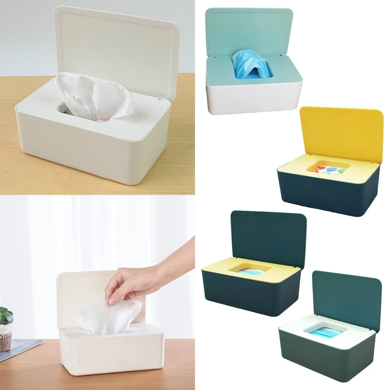 

Tissue Box Storage Case Baby Wet Wipe Dispenser Flip Cover Dustproof Storage Box Napkin Organizer