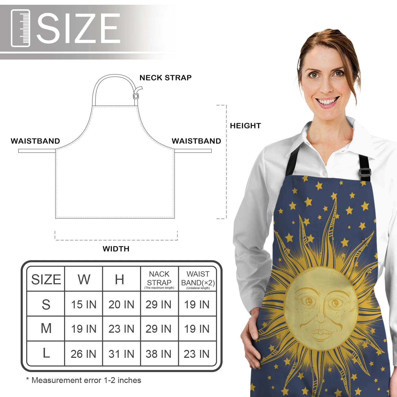 Хиппи солнце вокруг звезд кухня женские фартуки детская Рабочая одежда мужчины