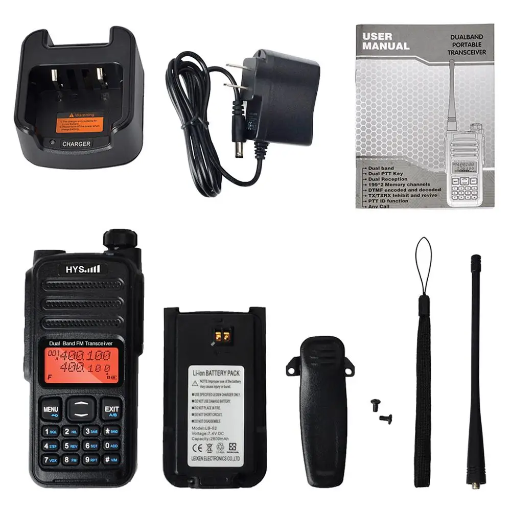 

HYS Dual Band VHF/UHF Walkie Talkie136-174MHz 400-480MHz 6W Rechargeable Portable Two Way Radio FM Transceiver For Hunting/Camp