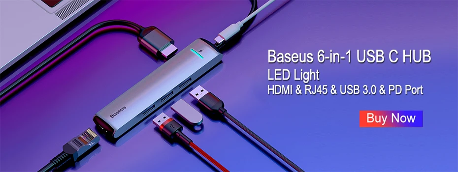 Baseus Мульти USB C концентратор для HDMI VGA RJ45 3,0 usb-хаб для MacBook Pro type C концентратор Компьютерные аксессуары 11 портов Разветвитель USB C концентратор