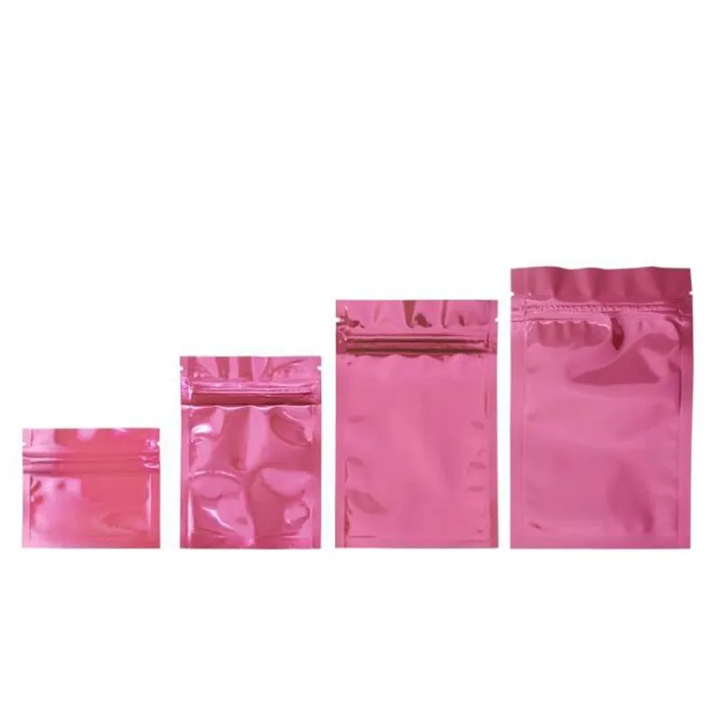 100 шт. розовый антистатический Алюминий сумка для хранения Ziplock мешки Resealable