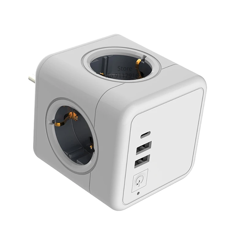 Sopend Блок питания сетевой куб с Usb-портами и защитой от перенапряжения PowerCube USB