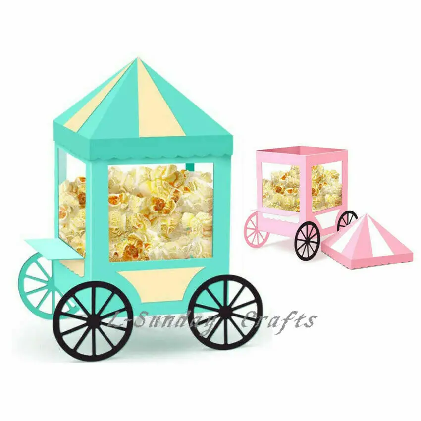

Die Cuts Popcorn Cart Box Metal Cutting Dies Scrapbooking Embossing Paper Craft Making