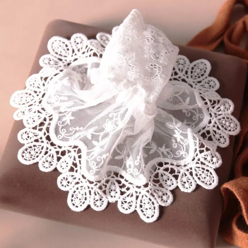 

2020 New Female Sweater Fake Sleeves Hollow Crochet Lace Ruffles Horn Cuffs Wrist Warmers