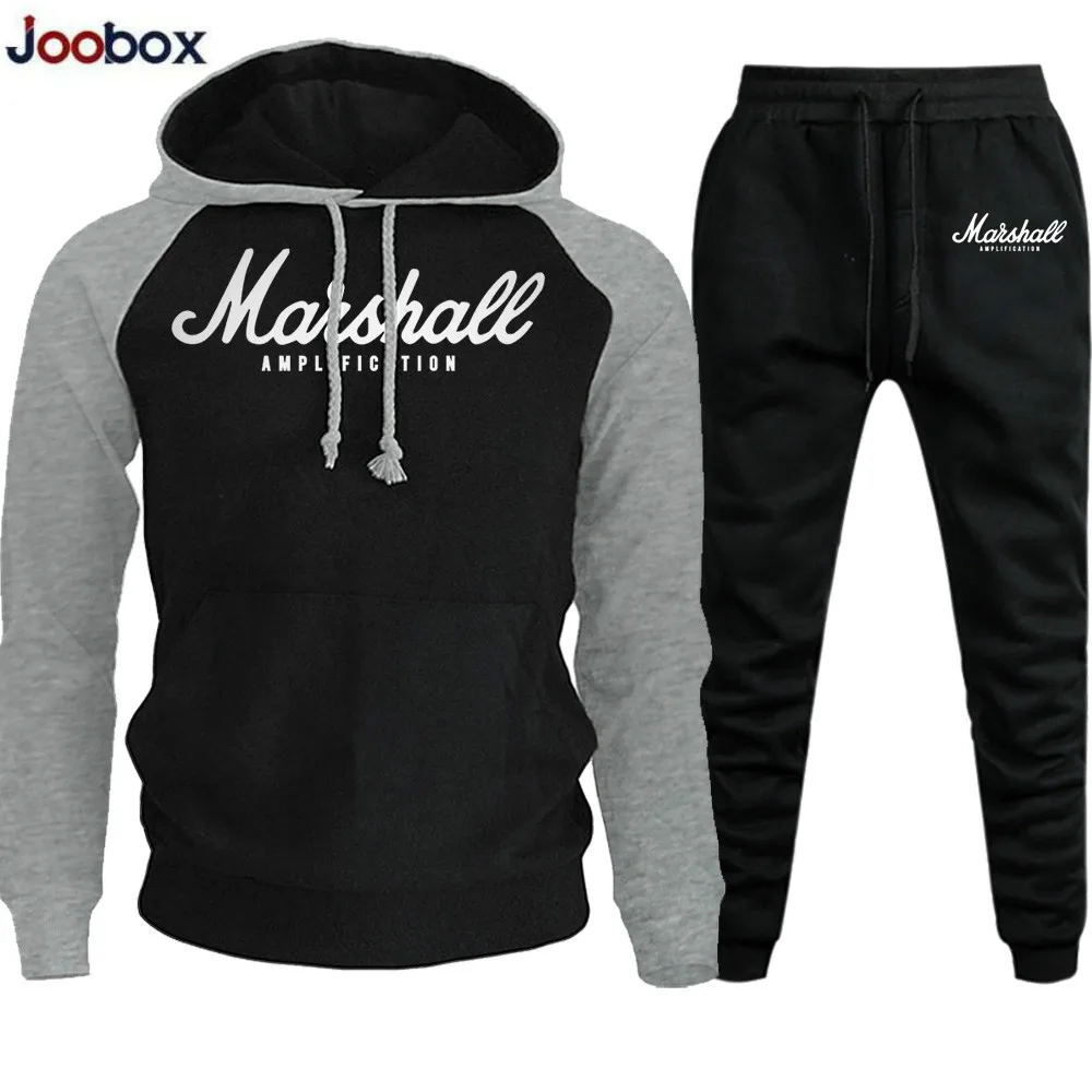 Мужской спортивный костюм повседневный из двух предметов с капюшоном и брюками