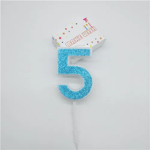 blue 5 Свечи для торта «Happy Birtday» с цифрами 0, 1, 2, 3, 4, 5, 6, 7, 8, 9 синих цветов, свечи для маленьких девочек и мальчиков на день рождения, декоративные принадлежности - Цвет: blue 5