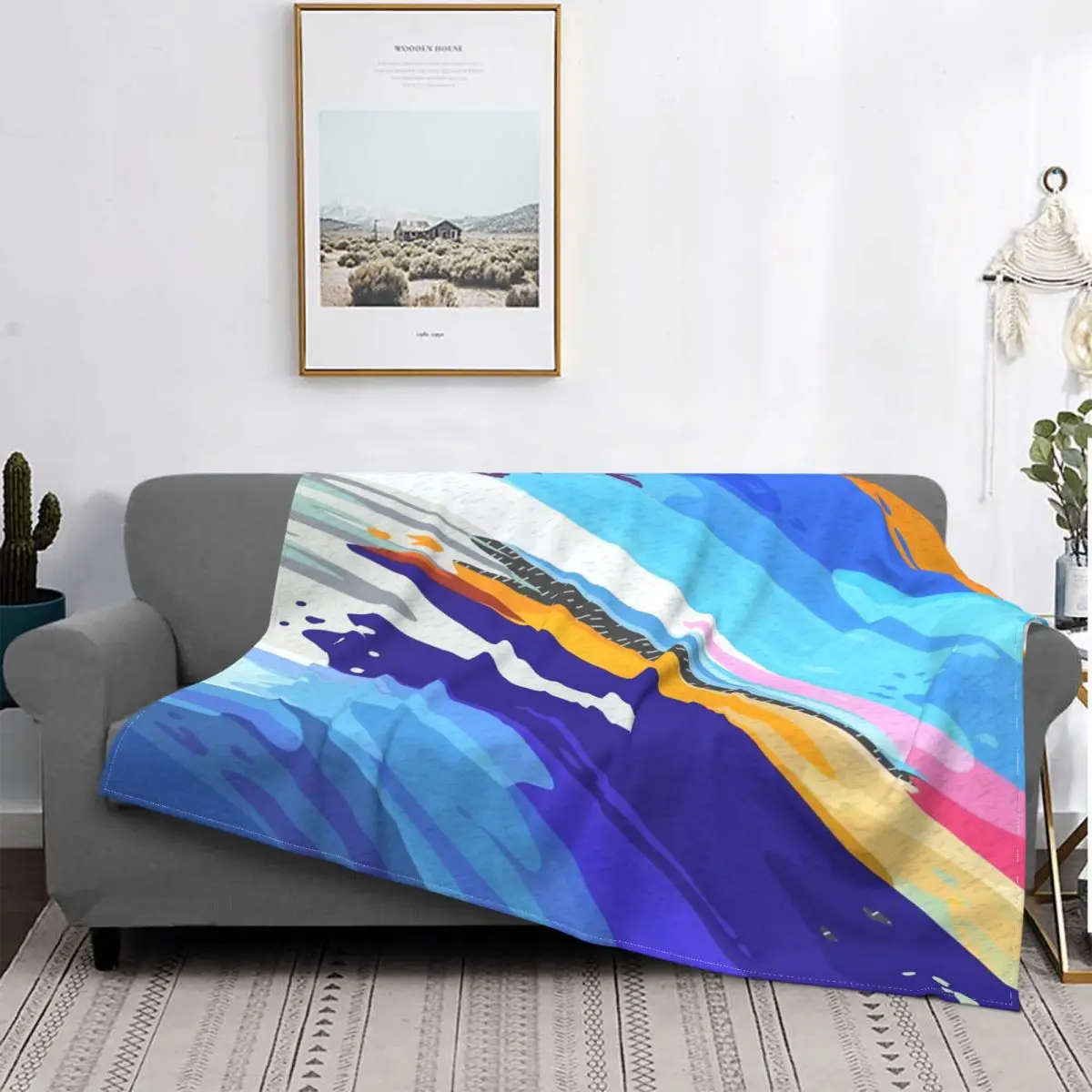 

Manta de arte colorido абстрактный для детей, a cuadros para cama colcha, manta a cuadros
