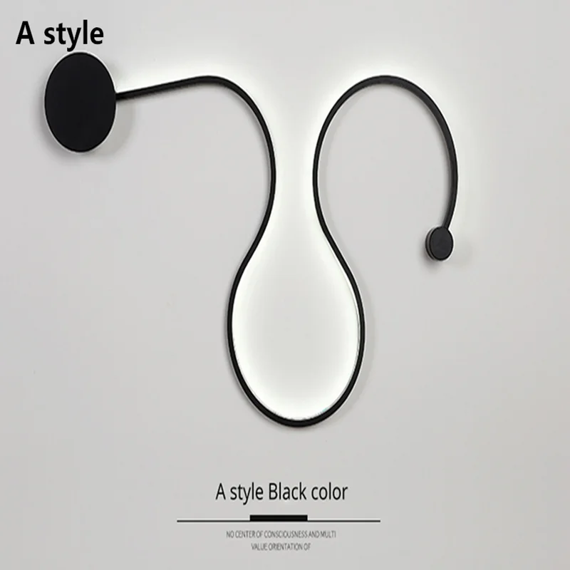 

simple creative wall lamps with white or balck color for bedroom bedside decoration Nordic designer living room corridor hotel