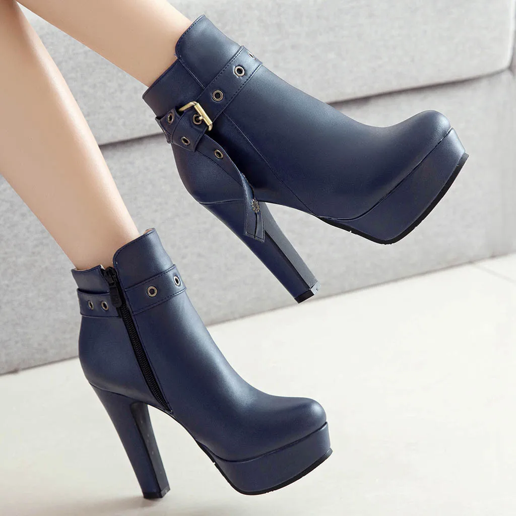 Сапоги SAGACE женские водонепроницаемые на платформе 12 см Высокий каблук молнии