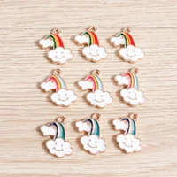 10pcs 1517mm enamel smile face cloud charms for jewelry making pendants necklaces drop earrings keychain diy crafts accessories