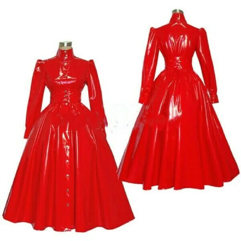 

PVC Sissy Maid Mini Red Dress Dresser Custom Long Skirt