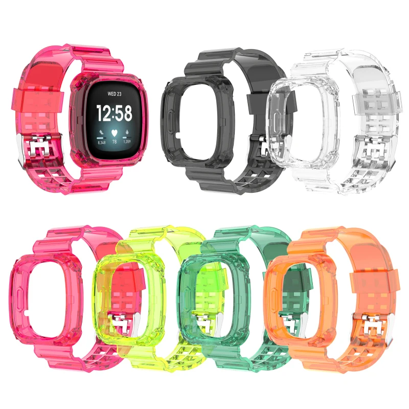 

Smart Watch Strap For Fitbit Versa3 Wearable Device Accessories Smart Watch Case Transparent Protective TPU Watchband Case