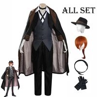 anime bungou stray dogs chuya nakahara cosplay costume party suit wig hat halloween masquerade party uniform unisex
