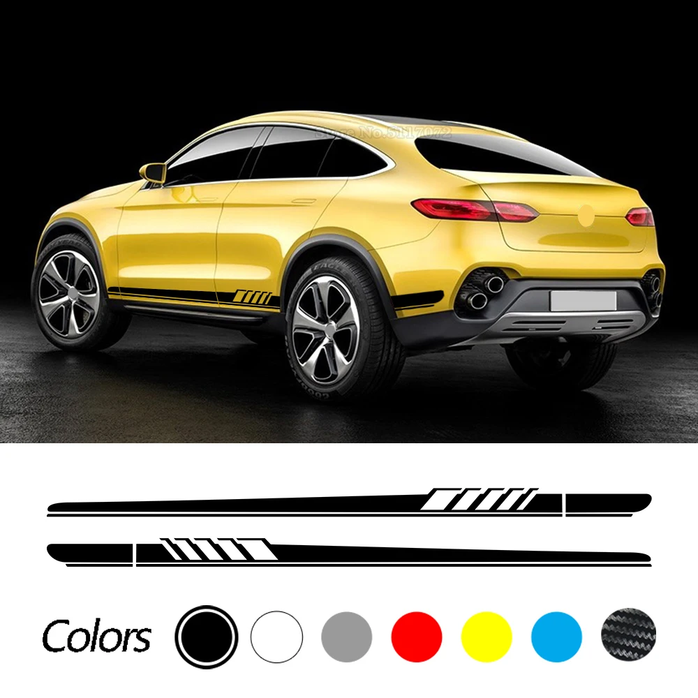 

2X Car Door Side Stripes Skirt Sticker Edition 1 Styling Sport Decal for Mercedes Benz GLC Class X253 Coupe C253 AMG Accessories