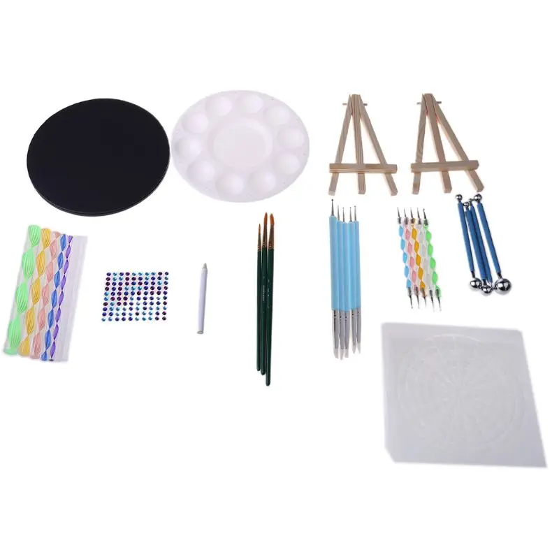 

40pcs/set Mandala Dotting Pen Handwork Tools for Rock Painting Stencils Easel