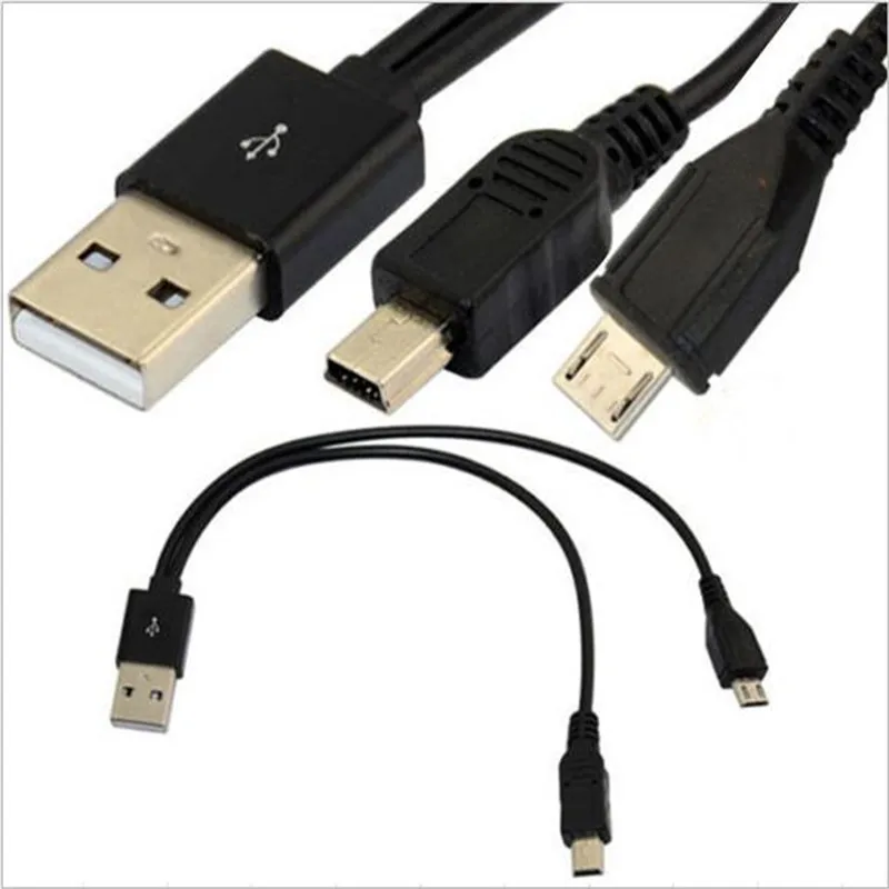 2 в 1 комбинированный мини-usb Micro USB и 0 Micro-USB 5-контактный разъем Y-образный кабель 30