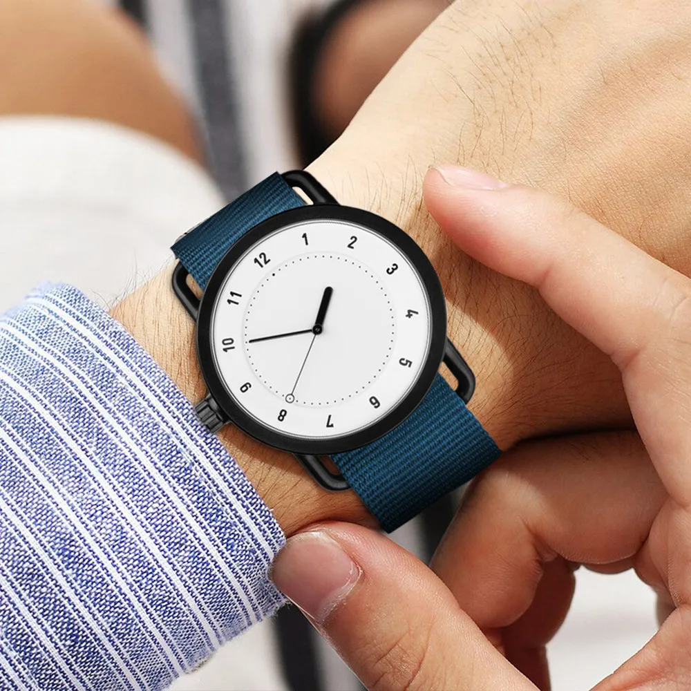 

Couple man women watche Nylon strap Analog Quartz Round Wrist Watch Watches Relogio Masculino Reloj hombre erkek saat