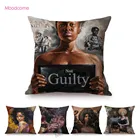 Африканский антирасистские черные женские письмо плакат Винтаж дизайнерский диван декоративная наволочка для подушки Африка леди картина маслом льняная наволочка для подушки