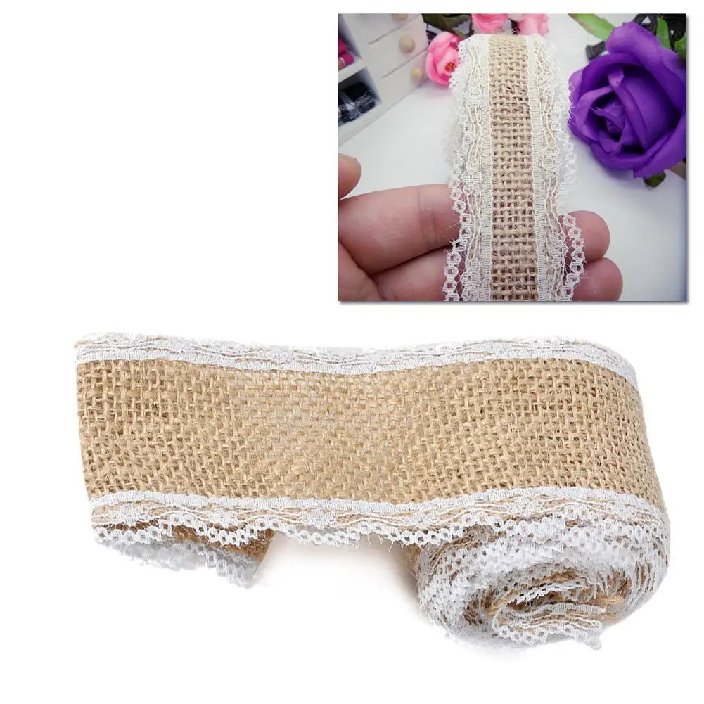 2 м * 50 мм белая кружевная обрезная флористика Свадебная вечеринка Декор Ремесло