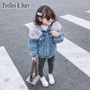 Джинсовая куртка для девочек 1-6 лет, на осеньзиму