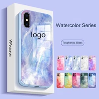 watercolor marble pattern case for iphone 11 soft tpu ink painted case for iphone 12 pro xr 7 8 6 6s plus x xs max se 2020 shell