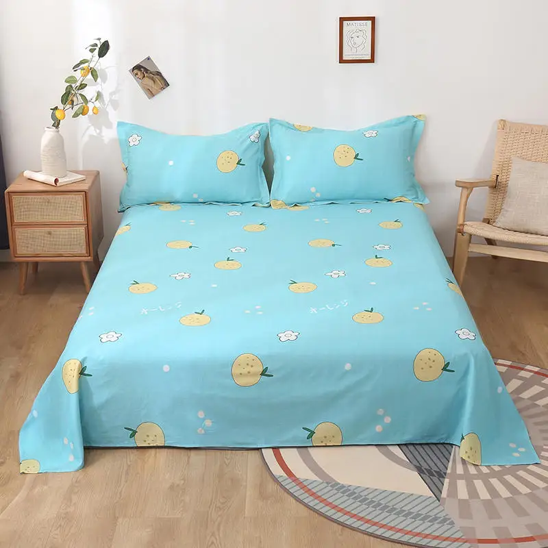 Постельное белье 1 шт. хлопковая простыня с цветочным принтом для двуспальной