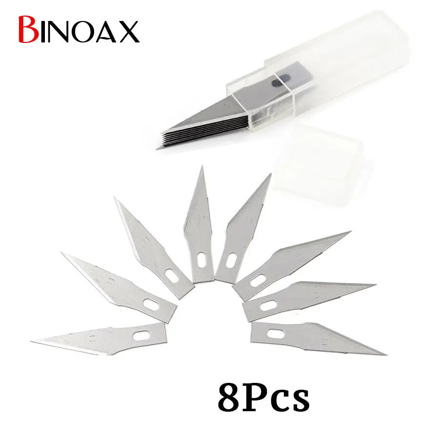 Binoax 8 шт 11 # лезвия для нож скальпеля набор инструментов Резак гравировальные