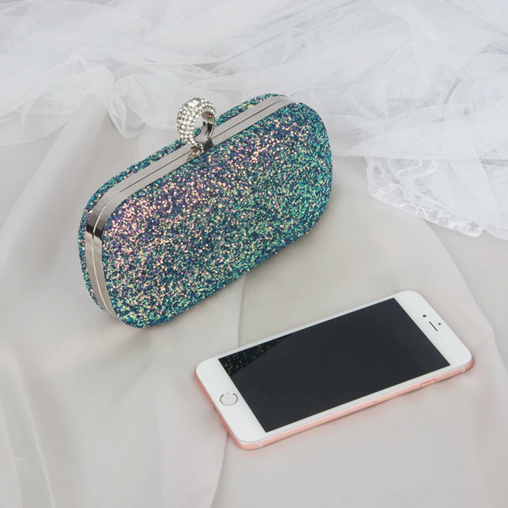 Элегантная женская вечерняя сумочка, блестящий клатч, свадебная сумочка, элегантная сумочка, уникальный дизайн, блестящие клатчи на цепочке