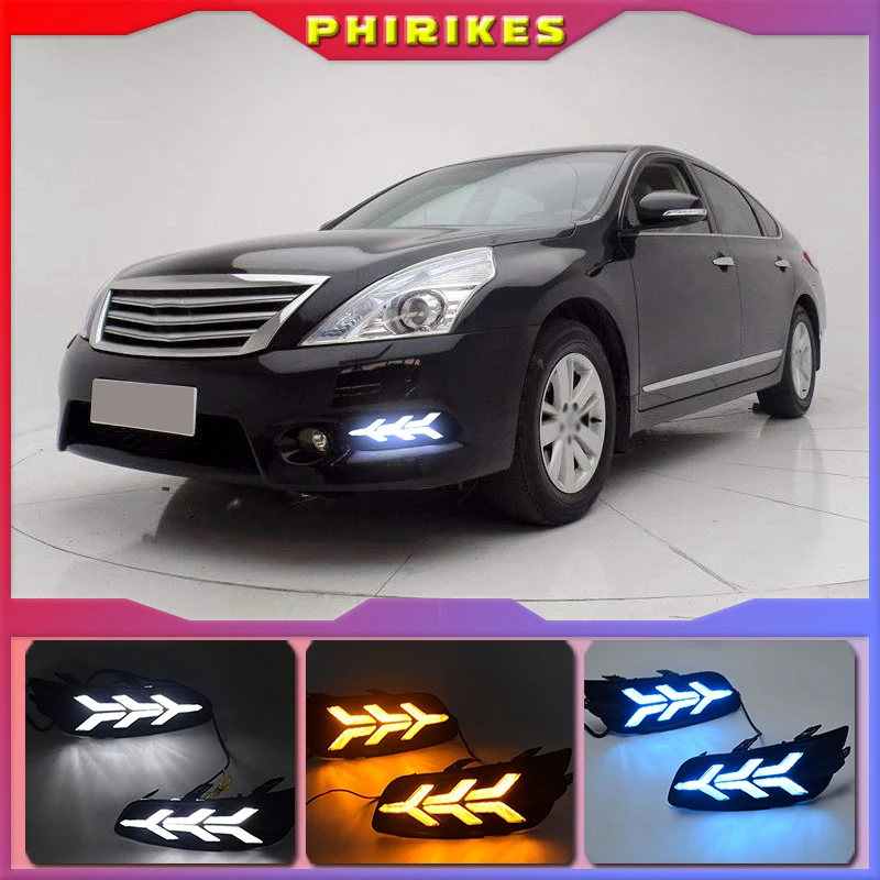 

Автомобильные белые светодиодные дневные ходовые огни для Nissan Altima Teana J32 2011 2012, дневные ходовые огни, поворотники на передний бампер