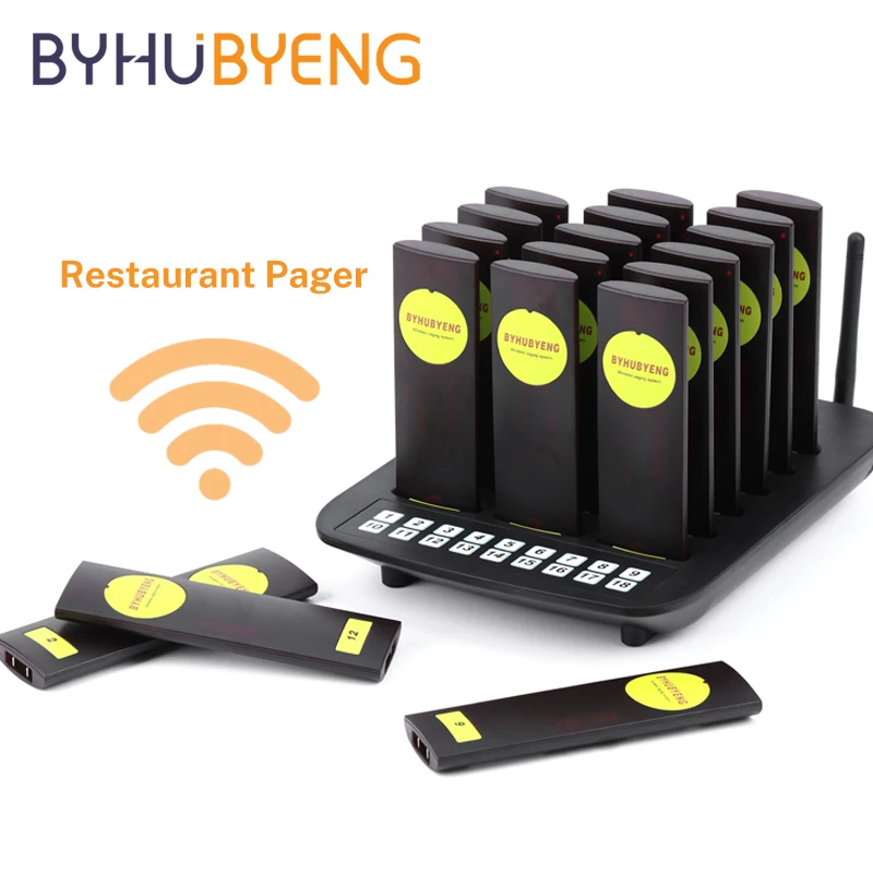 BYHUBYENG Беспроводная система пейджера для ресторана кофейни соединение на большие