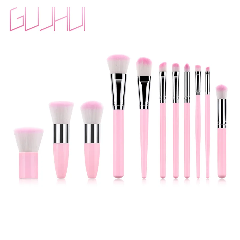 11 шт./компл. Профессиональные кисти для макияжа порошок в наборе вентилятор