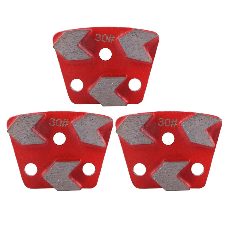 

JFBL Hot 3Pcs Trapezoid Diamond Grinding Disc Pad 30 Grit Metal Bond Scraper for Grinder Floor Concrete