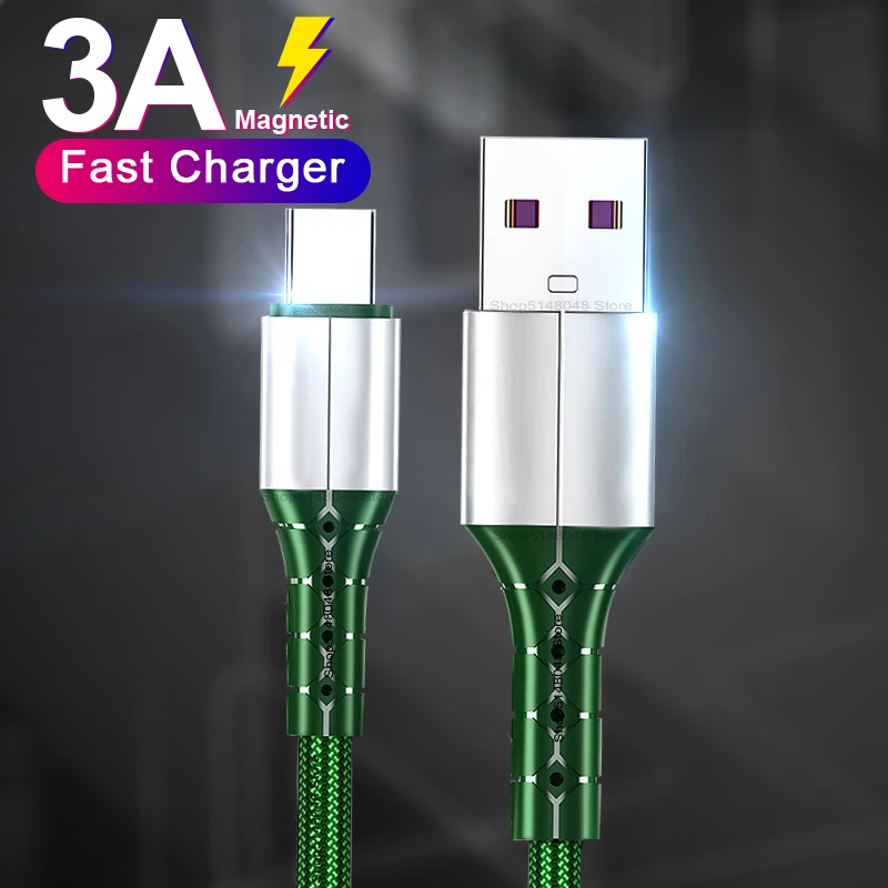 

USB Type C Cable 3A Fast Charging Data Sync Cord USB-C Charger Wire For Xiaomi Mi 11 10 Samsung S21 Huawei P40 P30 Redmi Note 9s
