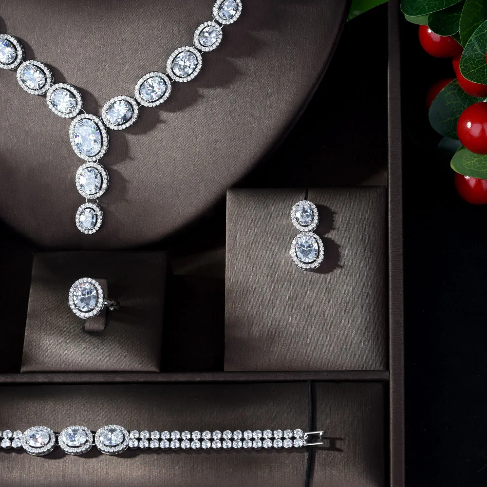 Набор свадебных украшений HIBRIDE высокого качества Классический ювелирный