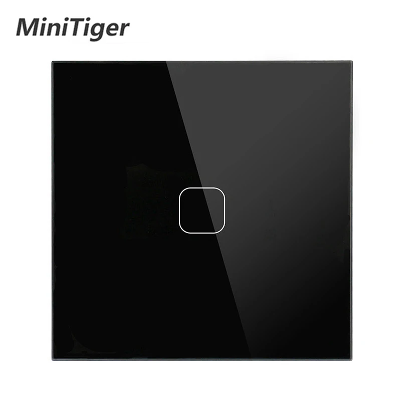 MiniTiger 1 банда способ настенный сенсорный выключатель белый кристалл стекло