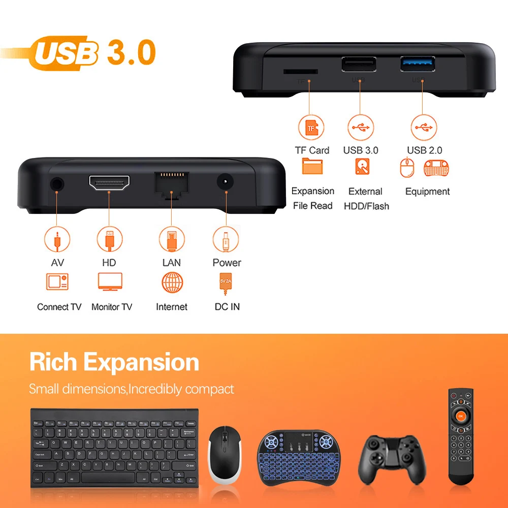 HK1 RBOX R1 mini Smart TV Box Android 10 Rockchip RK3318 4G 64GB Support 1080p 4K Media Player Set Top Box