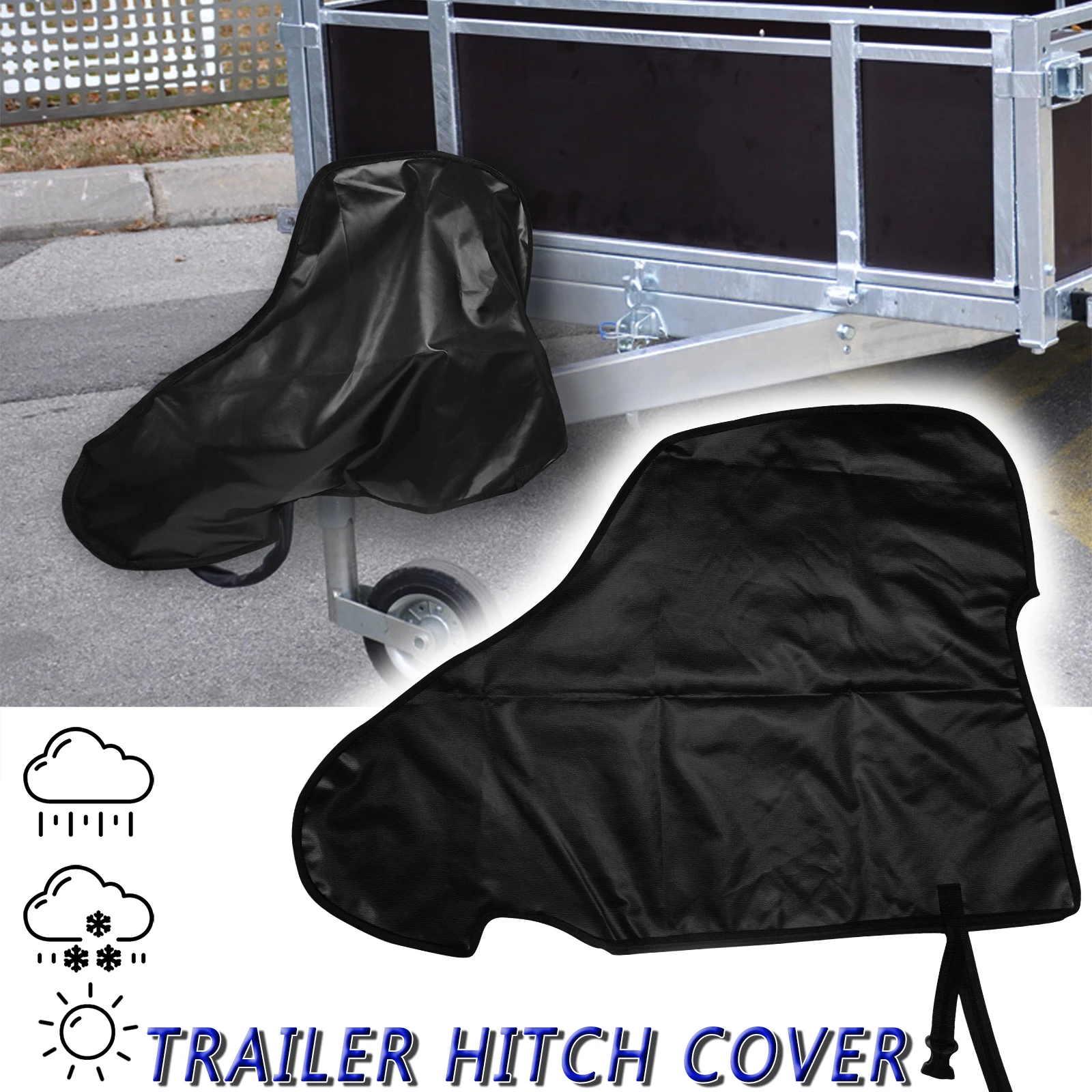 

89x63cm Universal Waterproof Trailer Caravan Towing Hitch Cover Anti Rain Snow Dust Dustproof Protector for RV Tow Coupling Lock