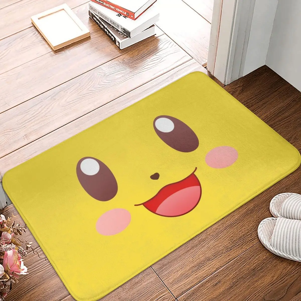 

Door Mat Cute Cartoon Eyes Of Kawaii Polyester Anime Pet Rug Carpet Bathmat Non-slip Removal Entrance Living Room Home Bathroom